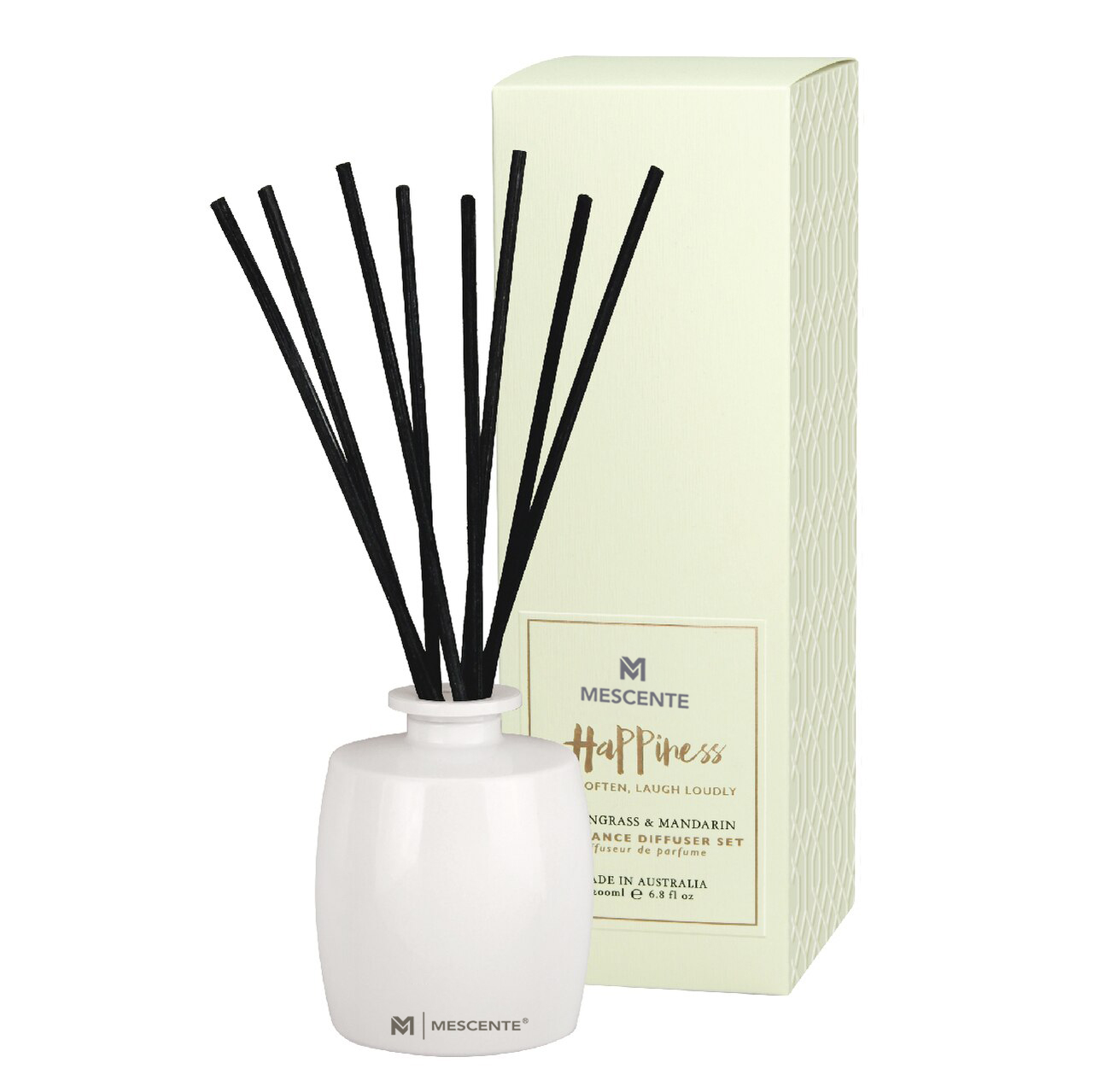 M&Scent Botol Kaca Besar Set Hadiah Aroma Reed Diffuser Esensial Rumah Dengan Tongkat Rotan