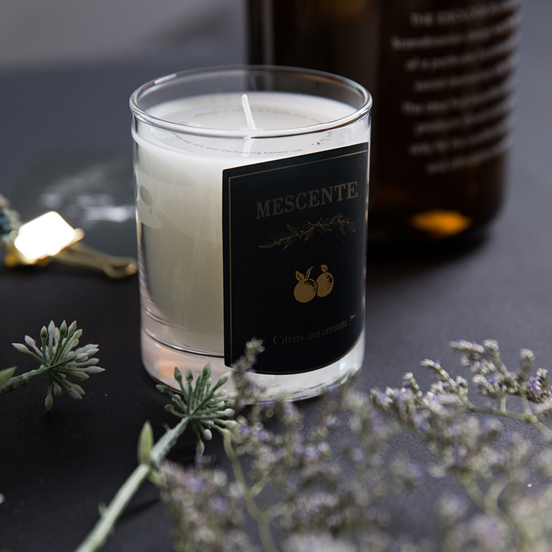 M&Scent Pijat Mewah Dekoratif yang disesuaikan Label Lilin Pribadi Kedelai Beraroma