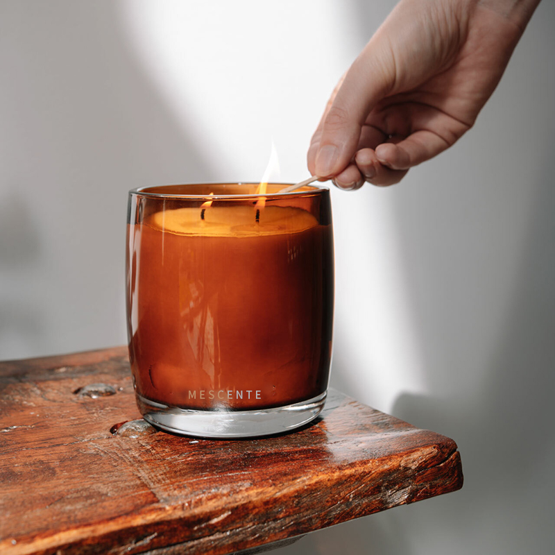 Lilin Beraroma Vanilla Starry Label Pribadi Mewah Dengan Film Kayu