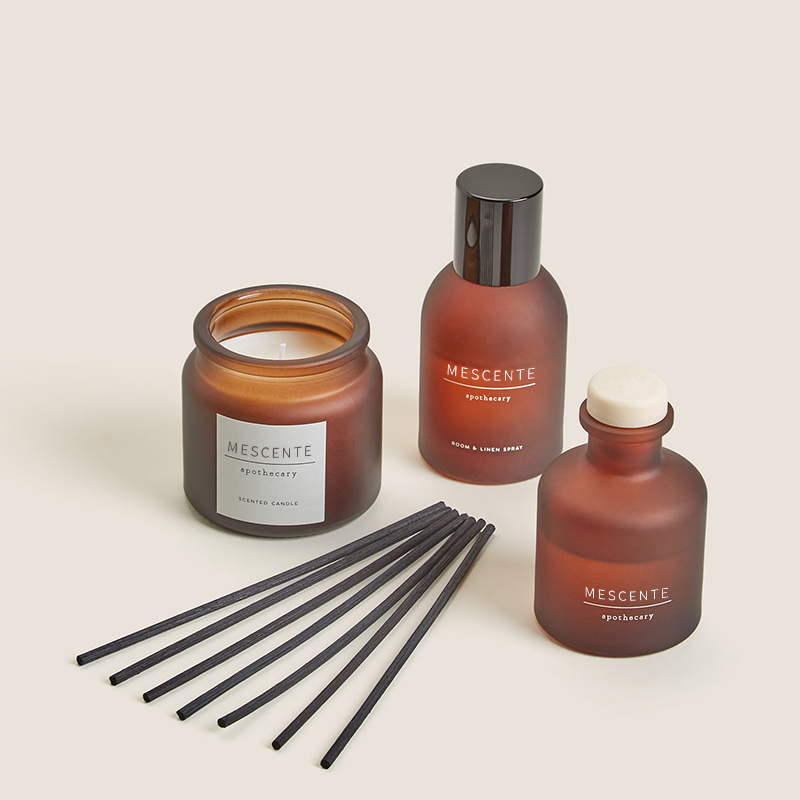 label pribadi mewah tempat lilin kaca bening beraroma wangi dengan penutup