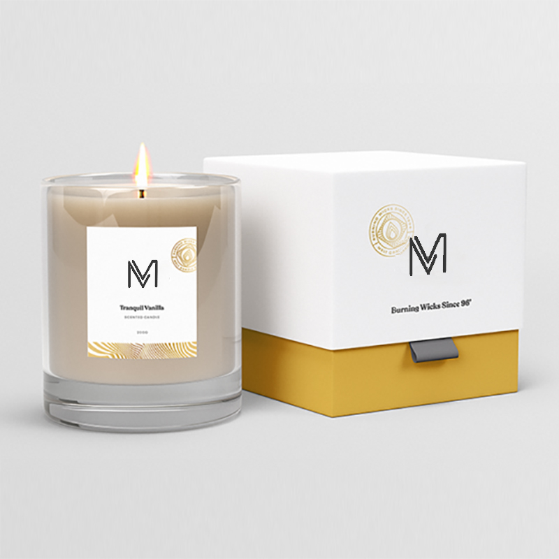 Pabrik grosir M&Scent langsung label mewah pribadi beraroma lilin kedelai dengan kotak dalam jumlah besar