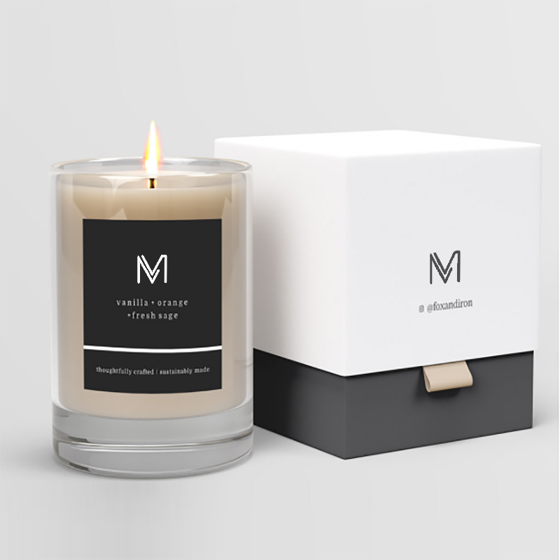 Pabrik grosir M&Scent langsung label mewah pribadi beraroma lilin kedelai dengan kotak dalam jumlah besar