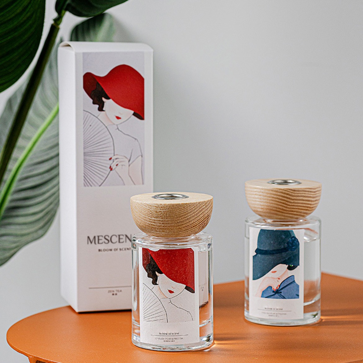 M&Scent grosir label pribadi botol kaca set reed diffuser dengan sumbat