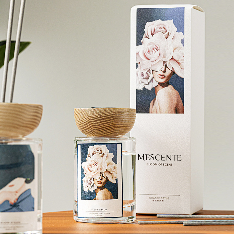M&Scent grosir label pribadi botol kaca set reed diffuser dengan sumbat