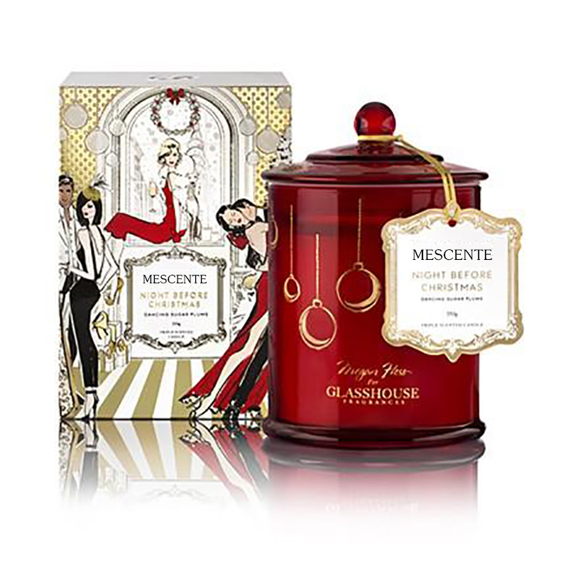 M&Scent Grosir Mewah Kustom Label Pribadi Natal Kubah Toples Lilin Kedelai Beraroma Dengan Tutup
