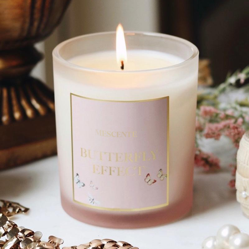 M&Scent Grosir Baju Mewah Custom Label Pribadi Toples Kristal Natal Lilin Kedelai Beraroma Kerzen Dengan Tutup