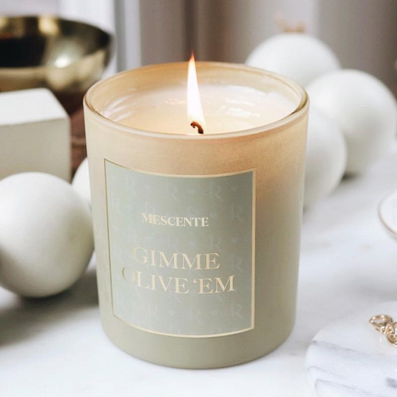 M&Scent Grosir Baju Mewah Custom Label Pribadi Toples Kristal Natal Lilin Kedelai Beraroma Kerzen Dengan Tutup