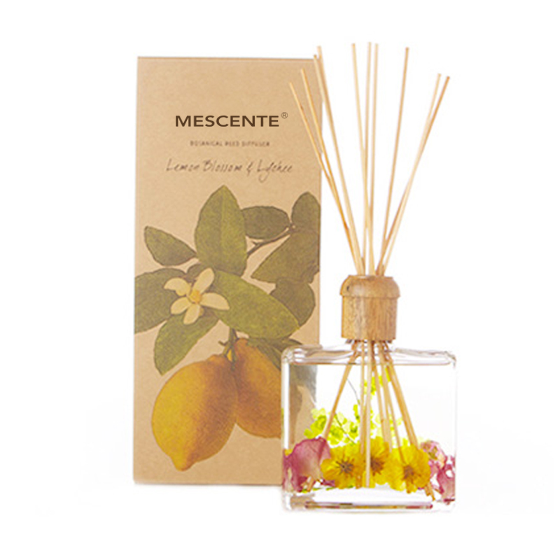 Grosir Kualitas Tinggi Mewah Label Kustom Pribadi Bunga Sola Kayu Aroma Reed Diffuser Dengan Kotak