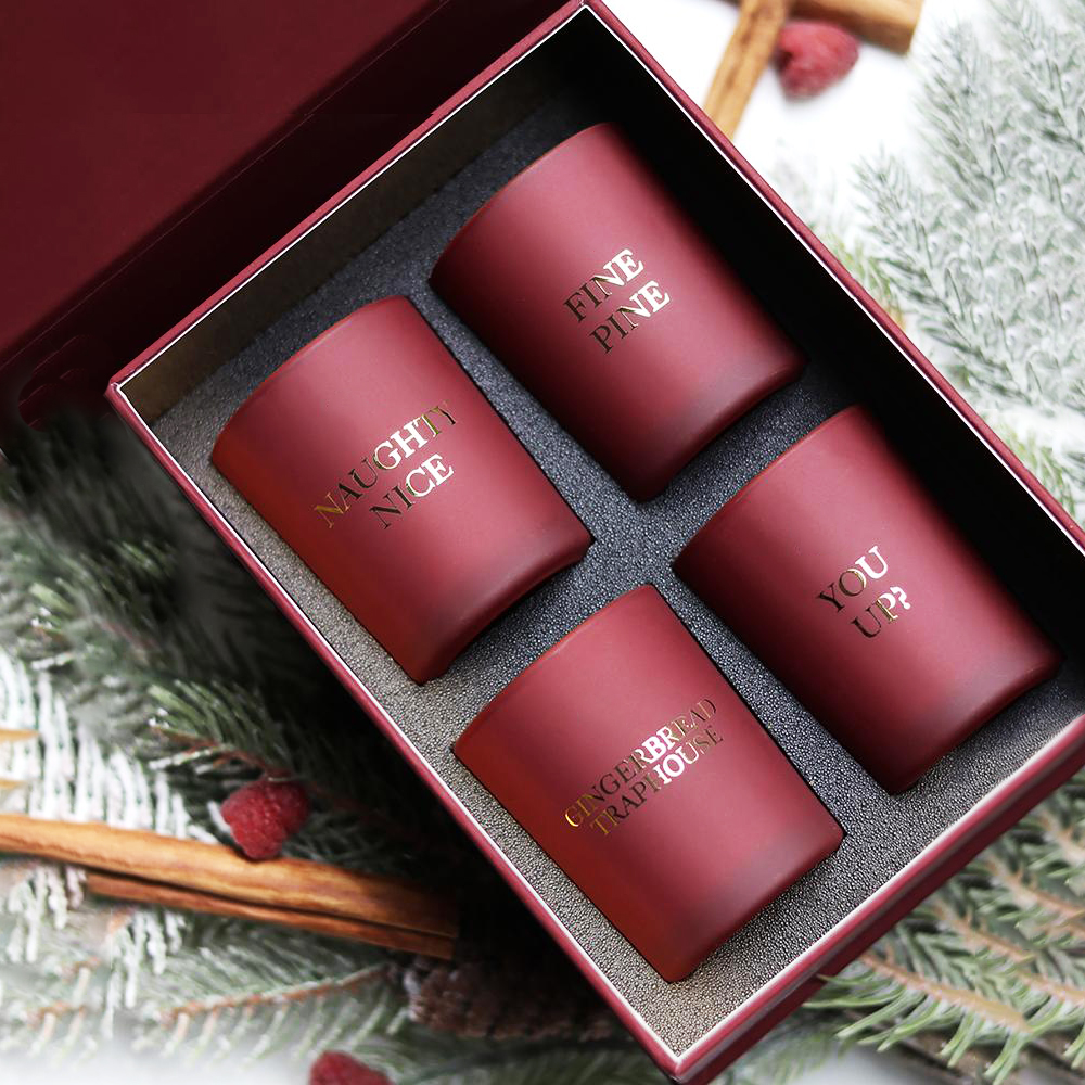 M&Scent set hadiah lilin beraroma aroma dekorasi rumah label pribadi mewah isi 4
