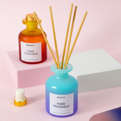 Grosir Botol Kaca Unik Wangi Bunga Reed Diffuser Minyak Isi Ulang Dengan Kotak Kemasan Gift Set