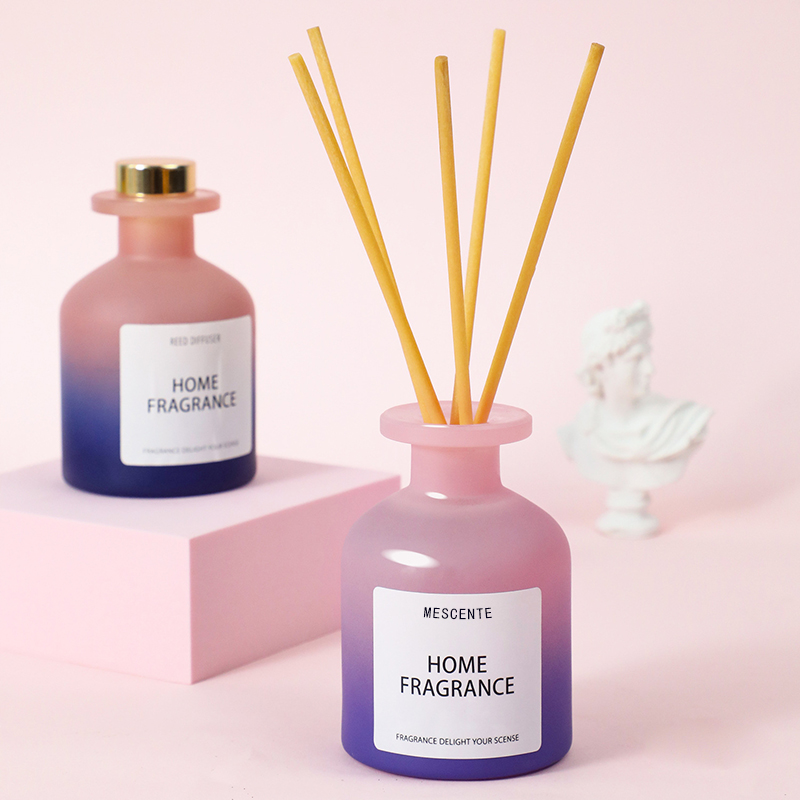 Grosir Botol Kaca Unik Wangi Bunga Reed Diffuser Minyak Isi Ulang Dengan Kotak Kemasan Gift Set