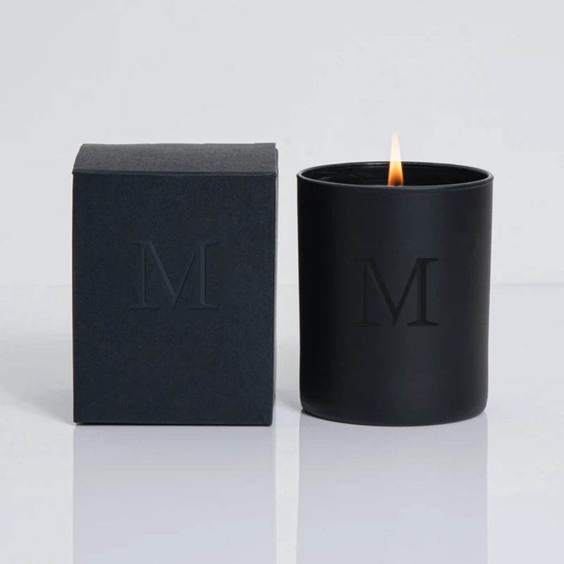 M&Scent Grosir Toples Unik Hitam Mewah Lilin Kedelai Beraroma Dekoratif Pernikahan Dengan Kristal