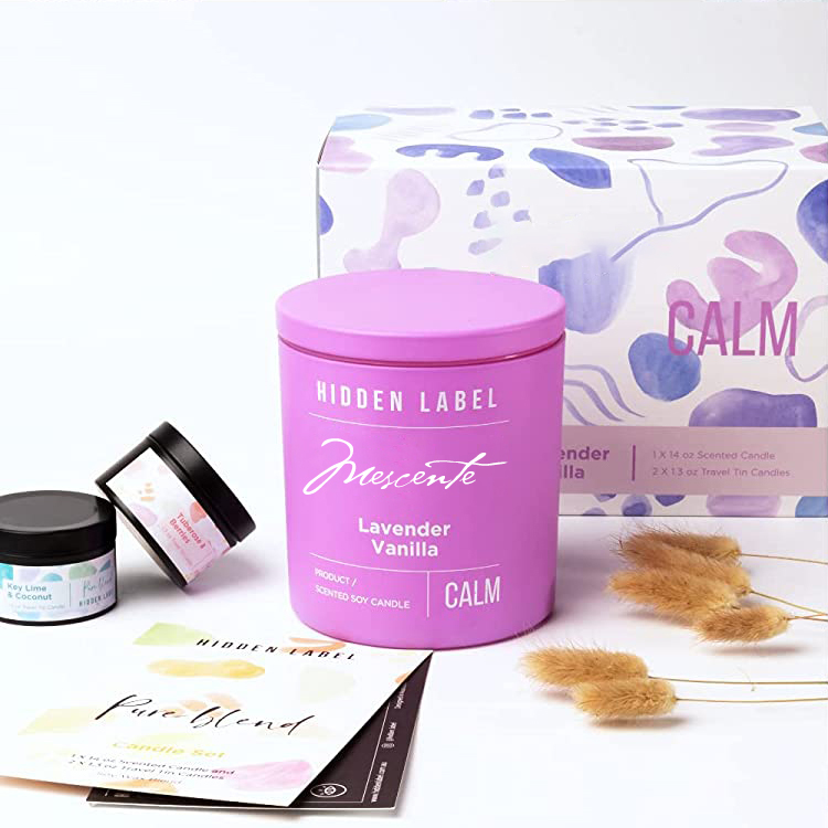 M&Scent Grosir Label Mewah Pribadi Stoples Hitam Lilin Lilin Kedelai Beraroma Dengan Kristal
