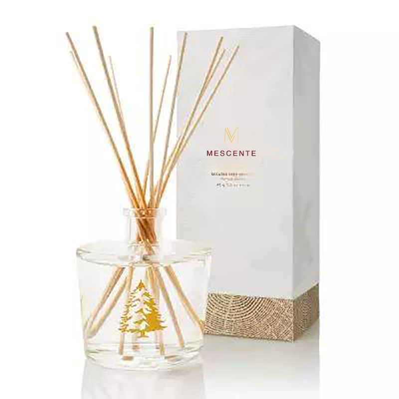 M&Scent Grosir Botol Kaca Mewah Stik Fiber Kayu Bulat Sekrup Aroma Reed Diffuser Gift Set
