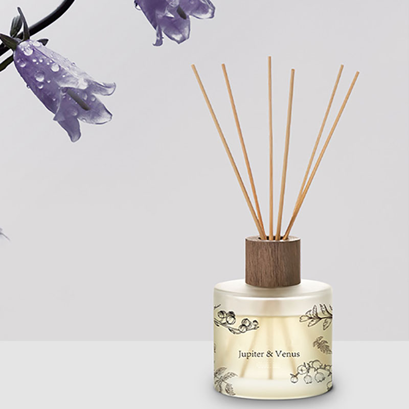 M&Scent Grosir Mewah Kustom Dekoratif Kaca Amber Tanpa Api Diffuser Aroma Bunga Transparan Unik