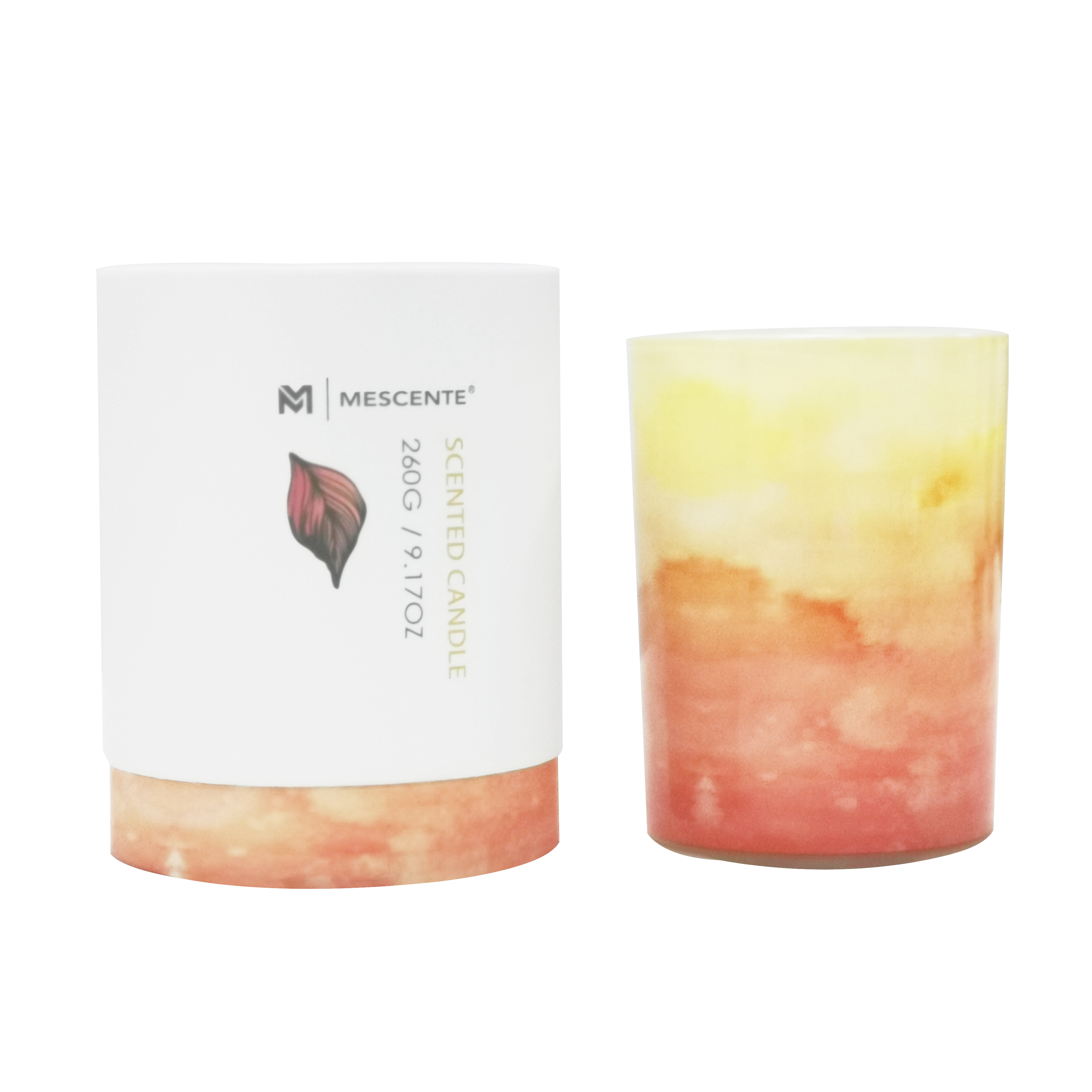 M&Scent grosir label pribadi lilin palem topless kaca hijau, lilin spiritual