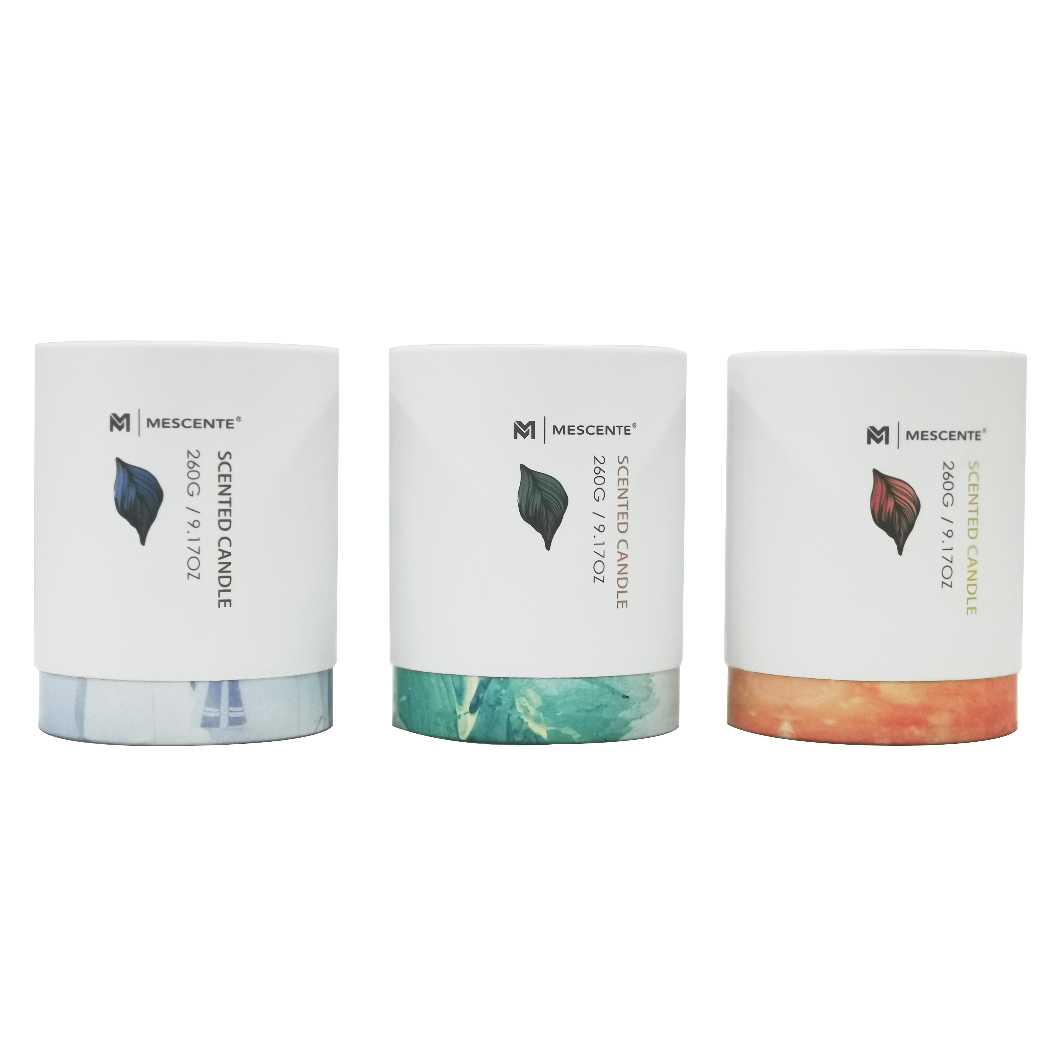 M&Scent grosir label pribadi lilin palem topless kaca hijau, lilin spiritual