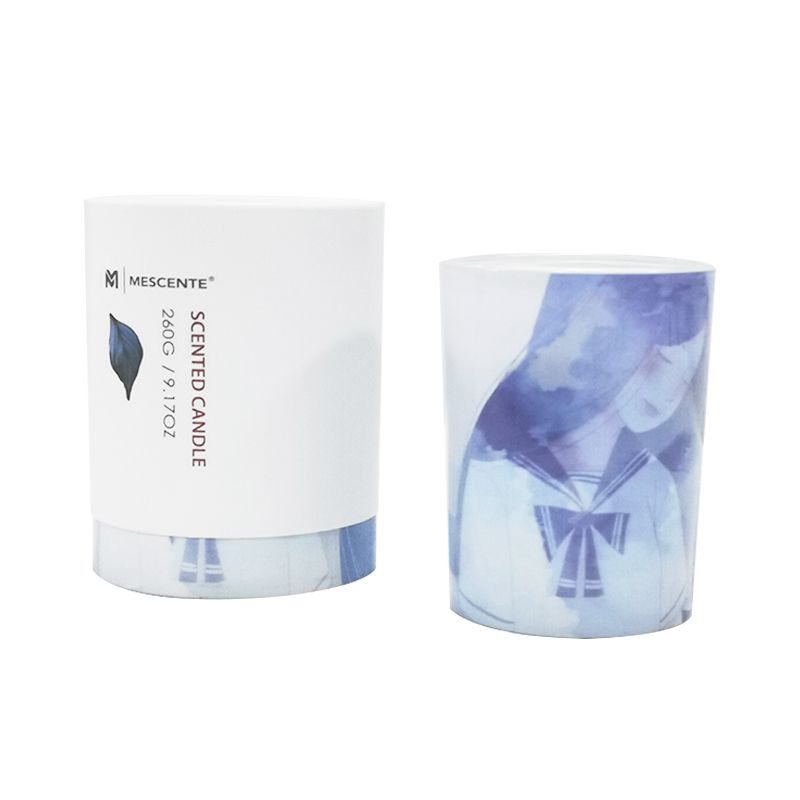 M&Scent grosir label pribadi lilin palem topless kaca hijau, lilin spiritual