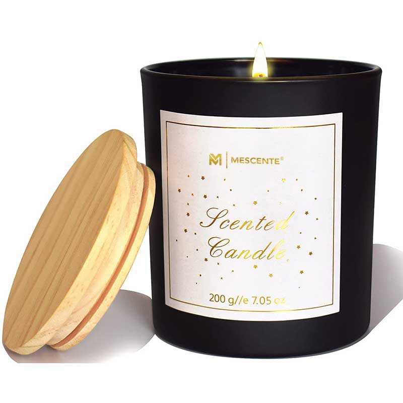 M&Scent Logo Kustom Botol Kaca Kristal Bulat Mini Lilin Beraroma Lilin Kedelai Kopi Kuat dengan Kotak dalam Jumlah Besar