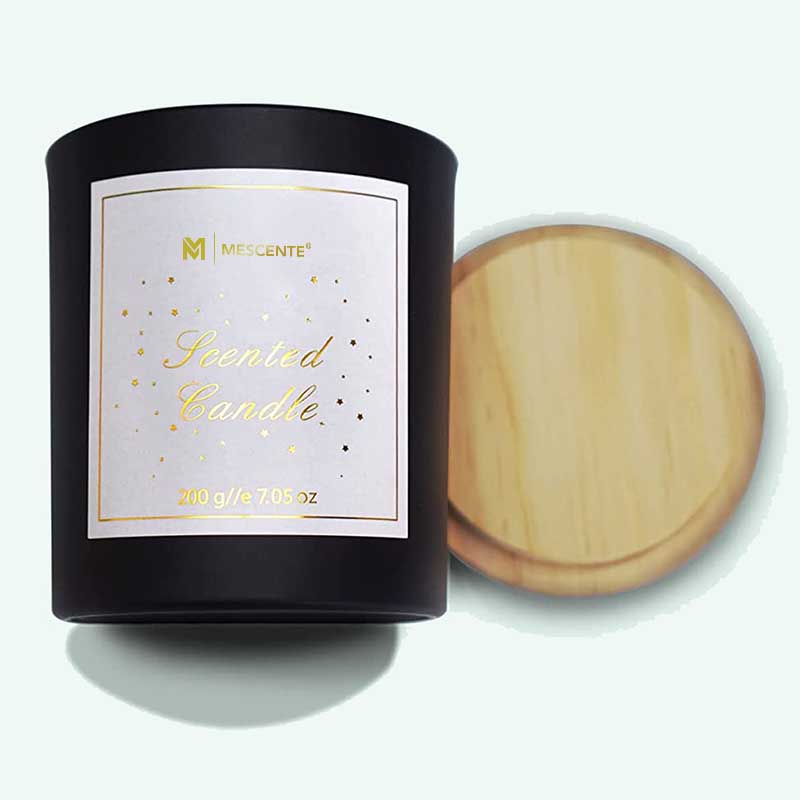 M&Scent Logo Kustom Botol Kaca Kristal Bulat Mini Lilin Beraroma Lilin Kedelai Kopi Kuat dengan Kotak dalam Jumlah Besar