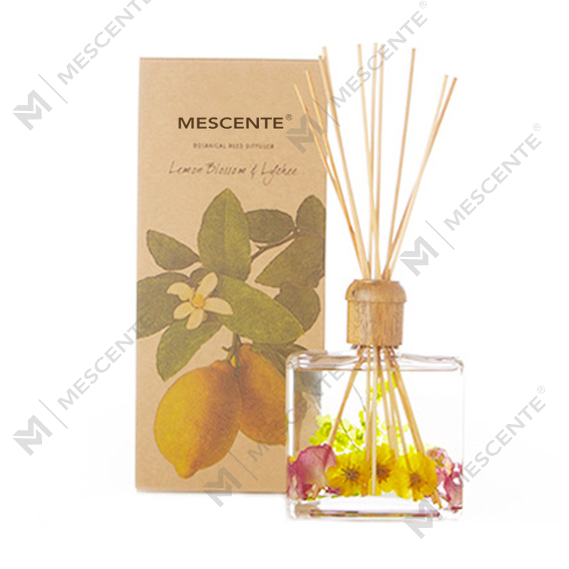 Grosir Kualitas Tinggi Mewah Kustom Label Pribadi Bunga Sola Kayu Aroma Reed Diffuser Dengan Kotak