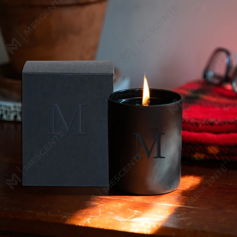 M&Scent Grosir Toples Unik Hitam Mewah Lilin Kedelai Beraroma Dekoratif Pernikahan Dengan Kristal