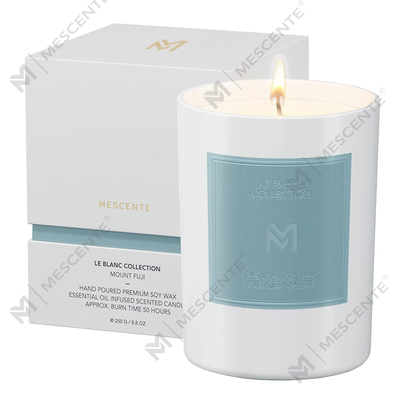 M&Scent Grosir Kustom Mewah Toples Kaca Hitam Set Lilin Lilin Kedelai Aromaterapi Natal