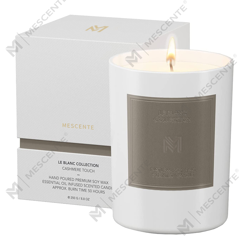 M&Scent Grosir Kustom Mewah Toples Kaca Hitam Set Lilin Lilin Kedelai Aromaterapi Natal