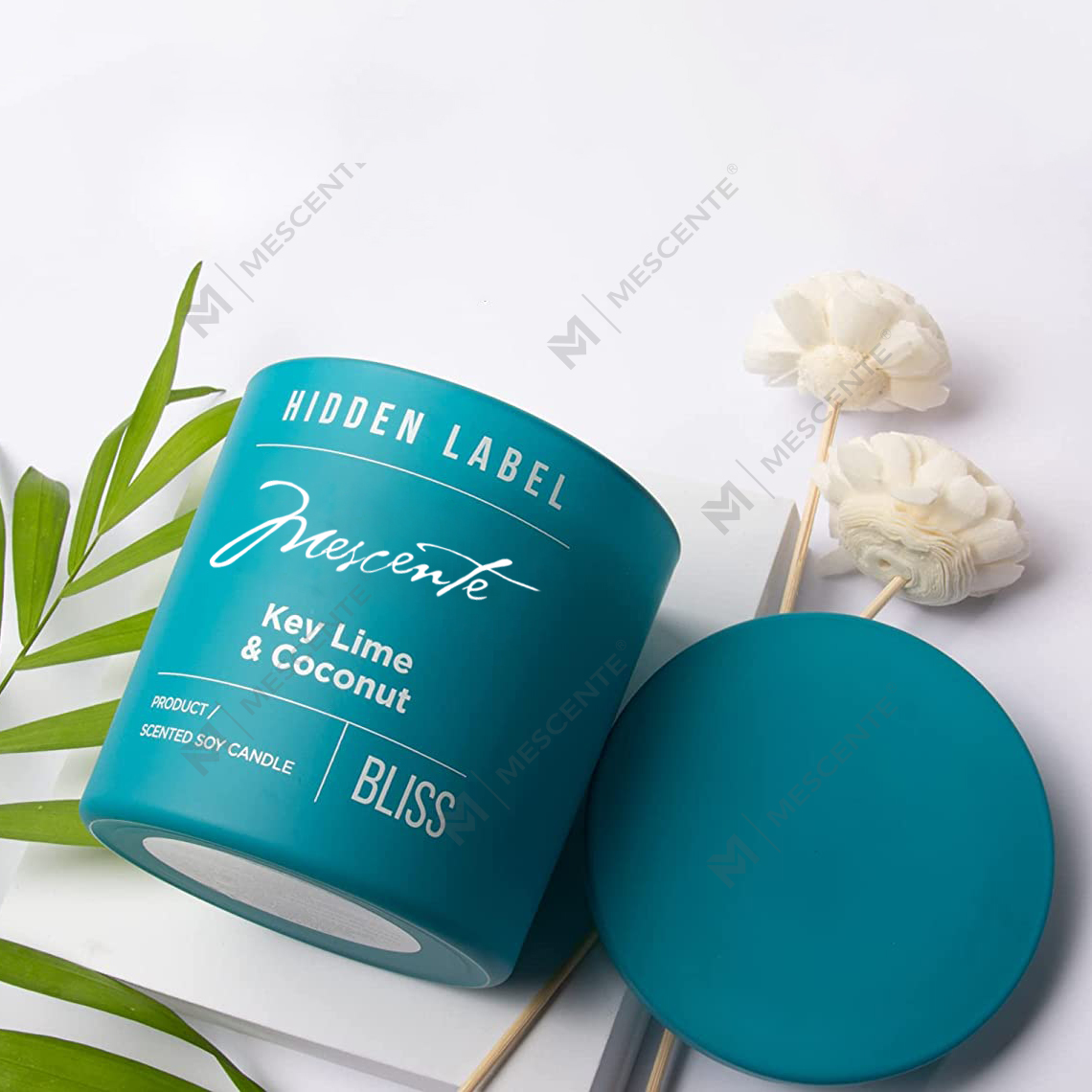 M&Scent Grosir Mewah Label Pribadi Stoples Hitam Lilin Lilin Kedelai Beraroma Dengan Kristal