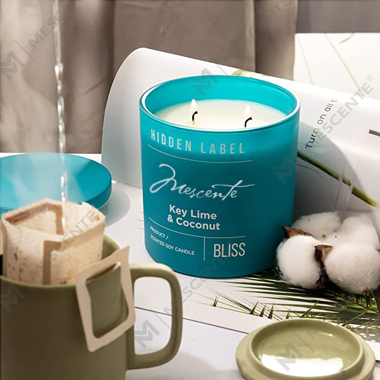 M&Scent Grosir Mewah Label Pribadi Stoples Hitam Lilin Lilin Kedelai Beraroma Dengan Kristal
