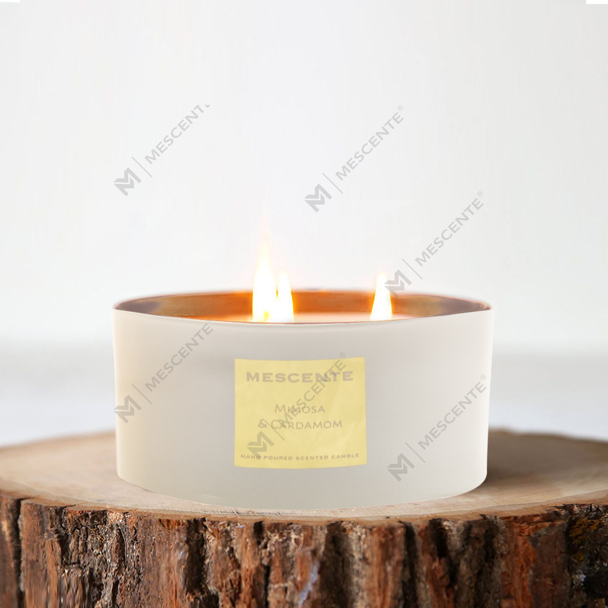 M&Scent grosir dekoratif aromaterapi 3 sumbu set hadiah lilin kelapa beraroma
