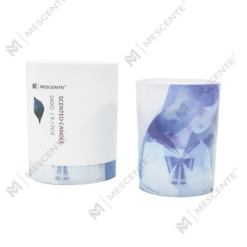 M&Scent grosir label pribadi lilin palem toples kaca hijau, lilin spiritual