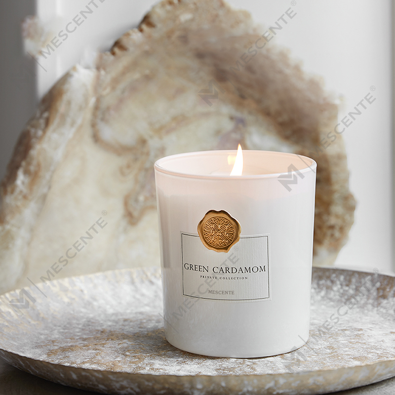 M&Scent stoples kaca dekoratif label pribadi kustom mewah lilin lilin kedelai beraroma