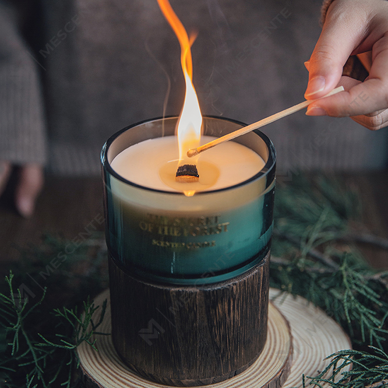 Stoples kaca khusus M&Scent pesanan massal lilin lilin kedelai beraroma dengan kristal