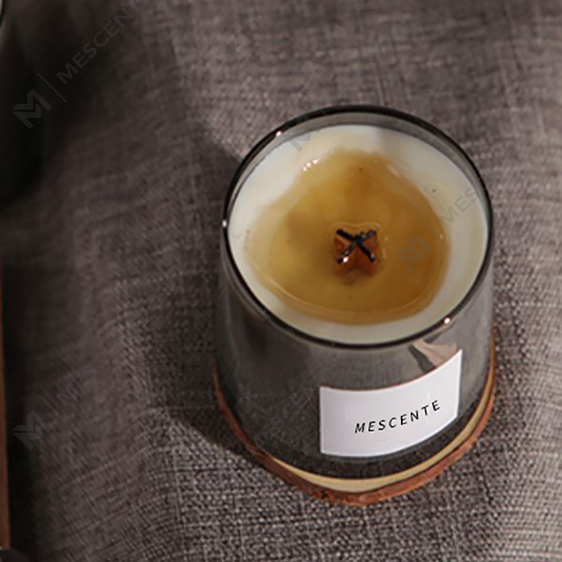 M&Scent toples kaca mewah sumbu kayu kristal lilin lilin kedelai beraroma, lilin pernikahan