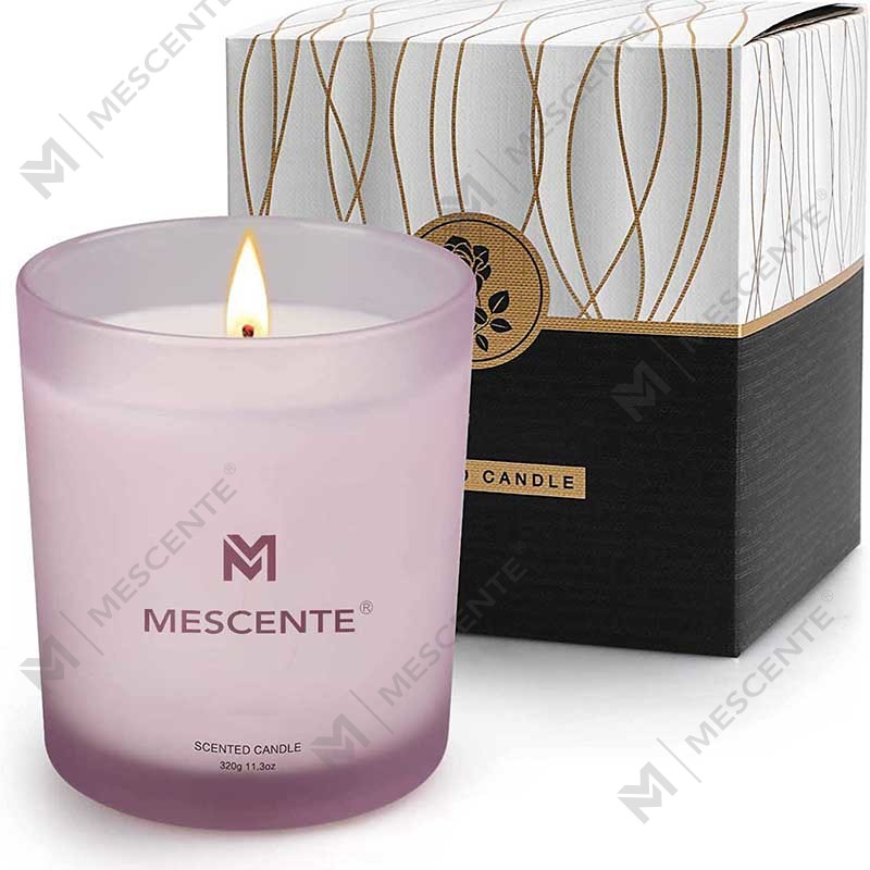M&Scent Grosir Kustom Mewah Terlaris Label Pribadi Lilin Beraroma Lilin Kedelai Lavender Sumbu