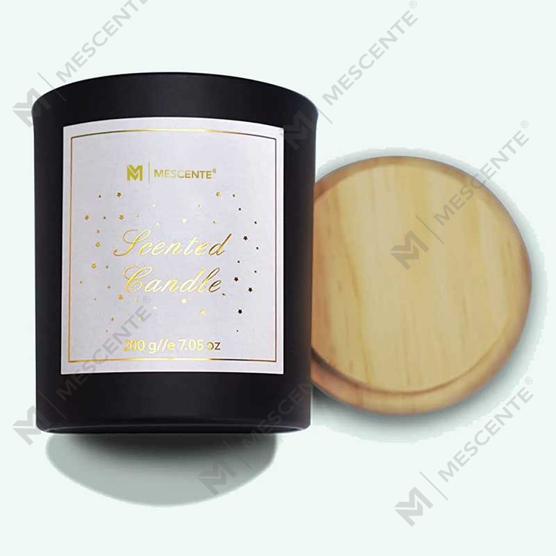 M&Scent Logo Kustom Mini Botol Kaca Kristal Bulat Lilin Beraroma Lilin Kedelai Kopi Kuat dengan Kotak dalam Jumlah Besar