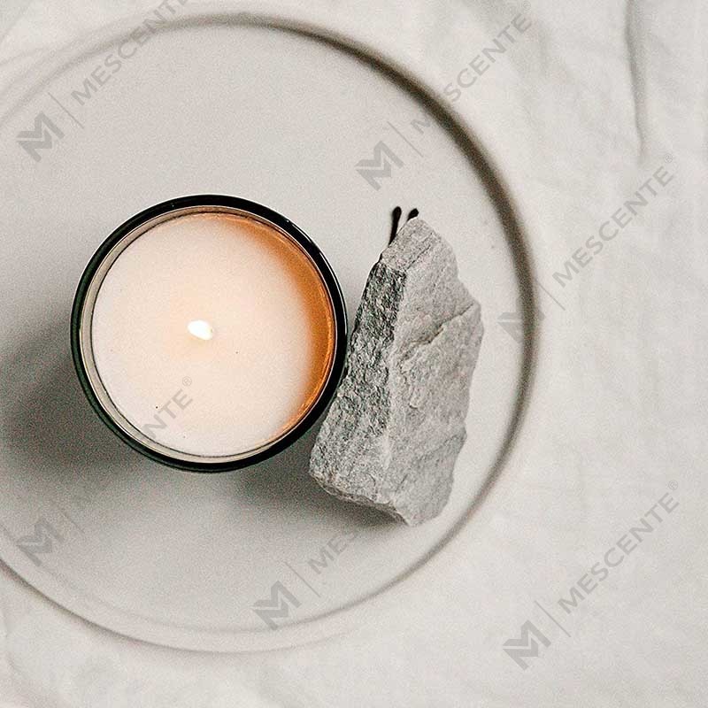 M&Scent Logo Kustom Mini Botol Kaca Kristal Bulat Lilin Beraroma Lilin Kedelai Kopi Kuat dengan Kotak dalam Jumlah Besar