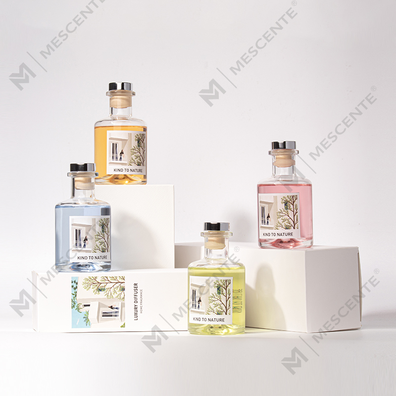 M&Scent Diffuser Buluh Minyak Esensial Botol Besar Dekoratif Mewah dengan Set Kado Bunga Kering