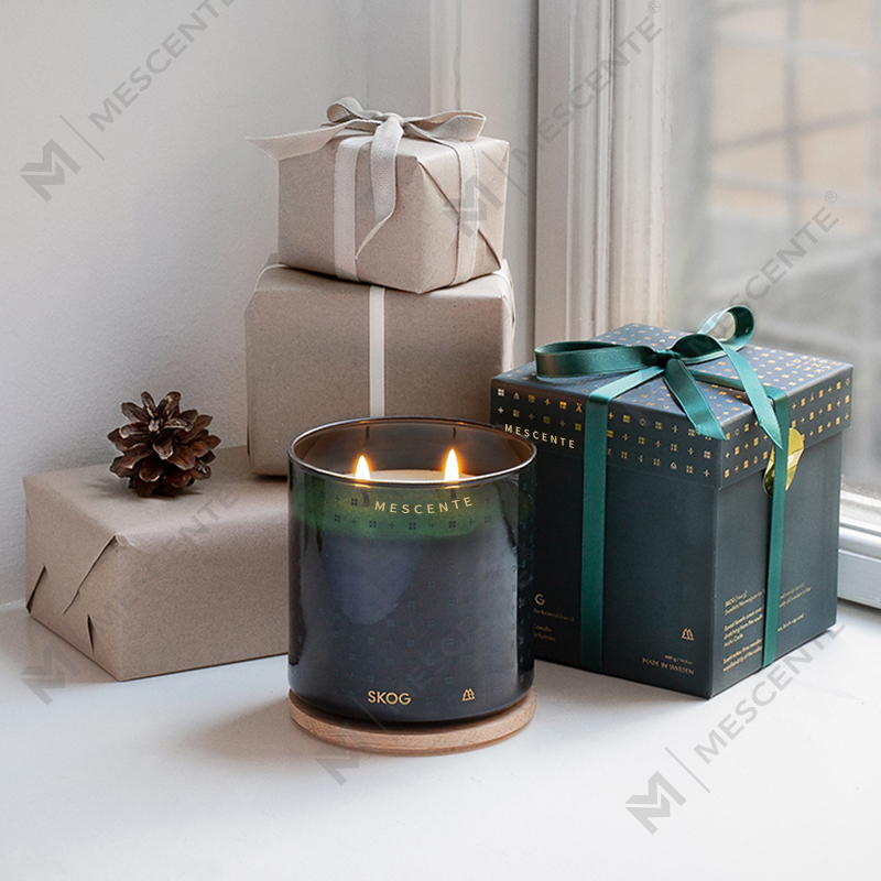 M&Scent Lilin Lilin Kedelai Beraroma Dekoratif Natal Buatan Tangan Kustom Mewah dengan Kotak Hadiah