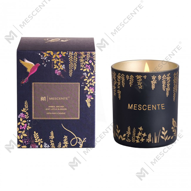 Label Pribadi Lilin Sumbu Kayu Hitam yang Dipersonalisasi Beraroma Mewah Dengan Kristal