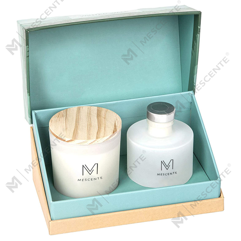 M&Scent Set Hadiah Penyebar Buluh Lilin Kedelai Beraroma Aroma Dekorasi Musim Gugur Label Pribadi Dipersonalisasi Mewah