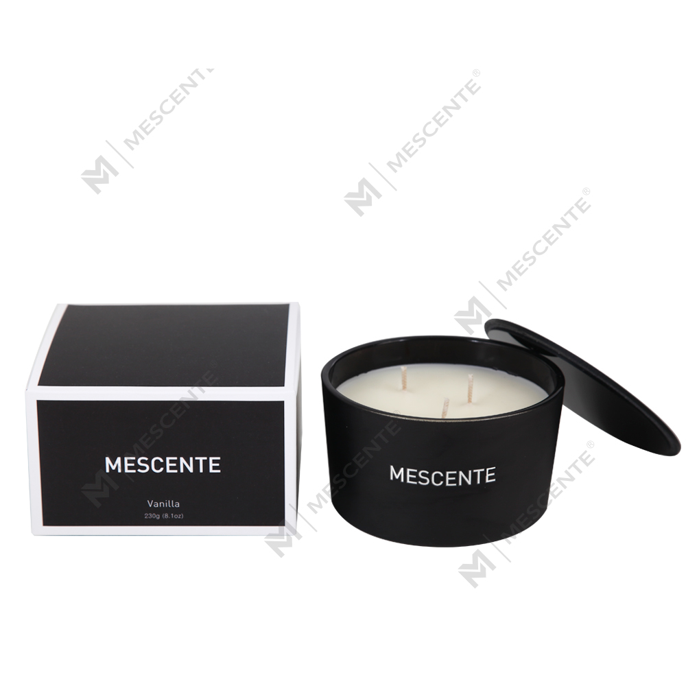 Toples Kaca Label Pribadi Grosir Mescente 3 Sumbu 100% Lilin Beraroma Kedelai