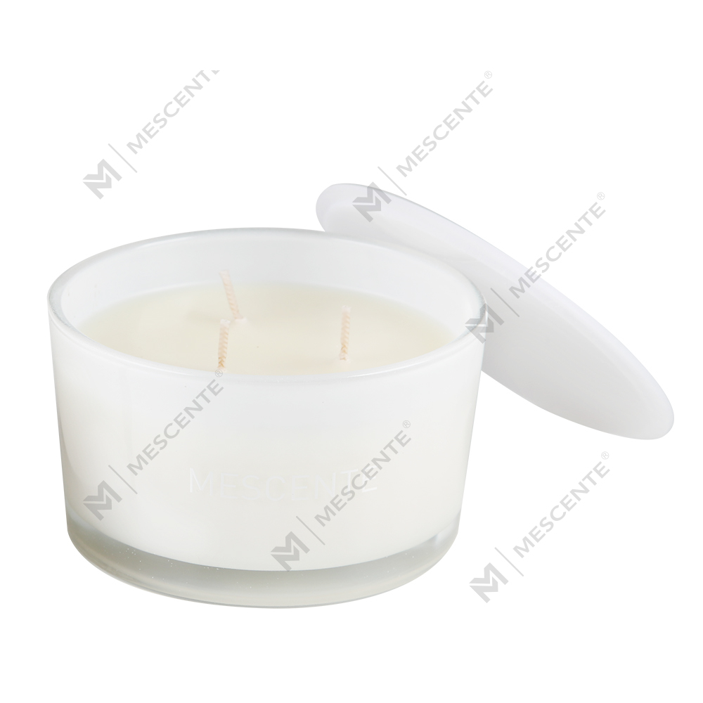 Toples Kaca Label Pribadi Grosir Mescente 3 Sumbu 100% Lilin Beraroma Kedelai