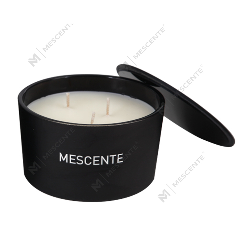 Toples Kaca Label Pribadi Grosir Mescente 3 Sumbu 100% Lilin Beraroma Kedelai
