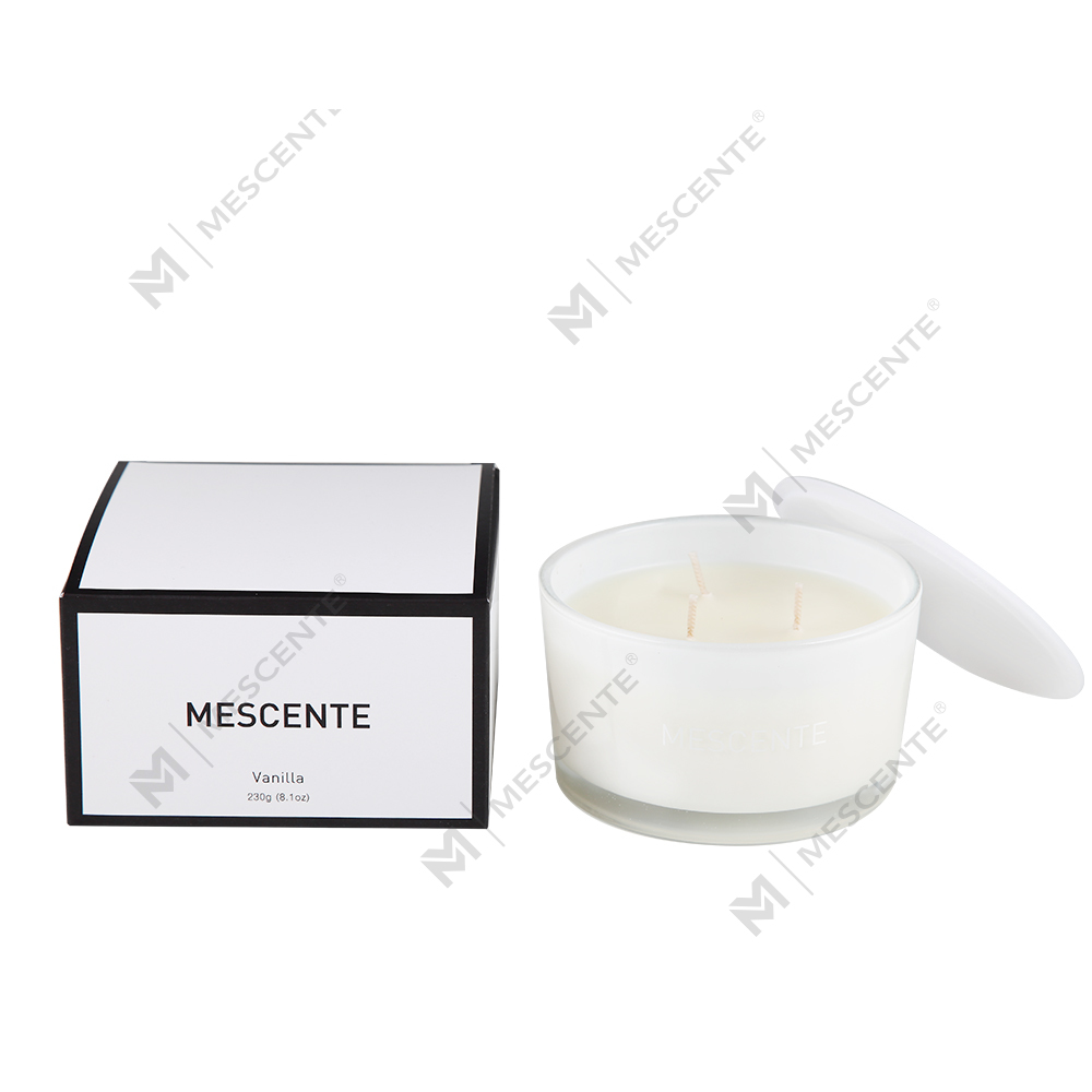 Toples Kaca Label Pribadi Grosir Mescente 3 Sumbu 100% Lilin Beraroma Kedelai