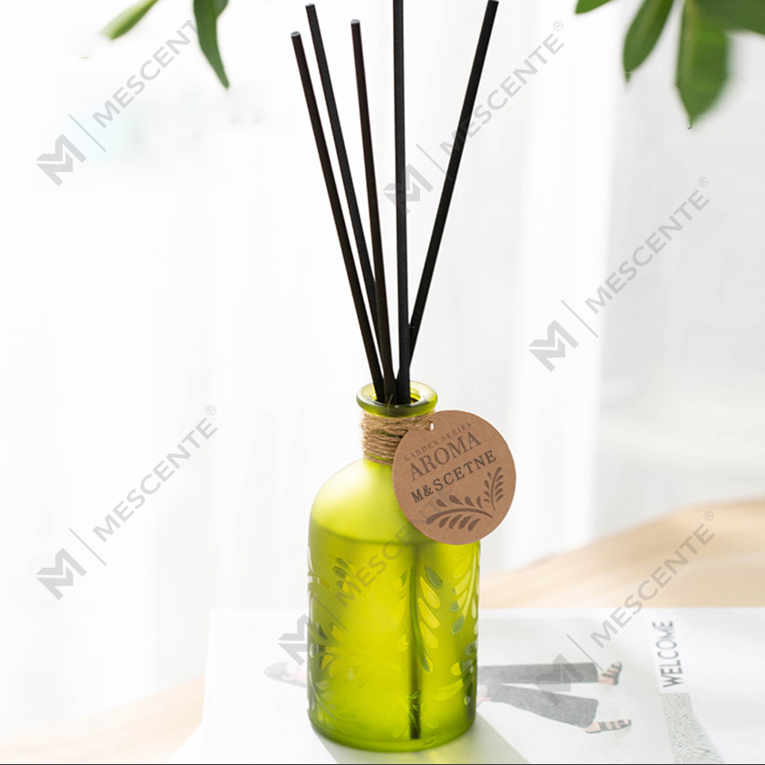M&Scent Mewah Kustom Label Pribadi Botol Kaca Bunga Cair Reed Diffuser Dengan Kotak Hadiah