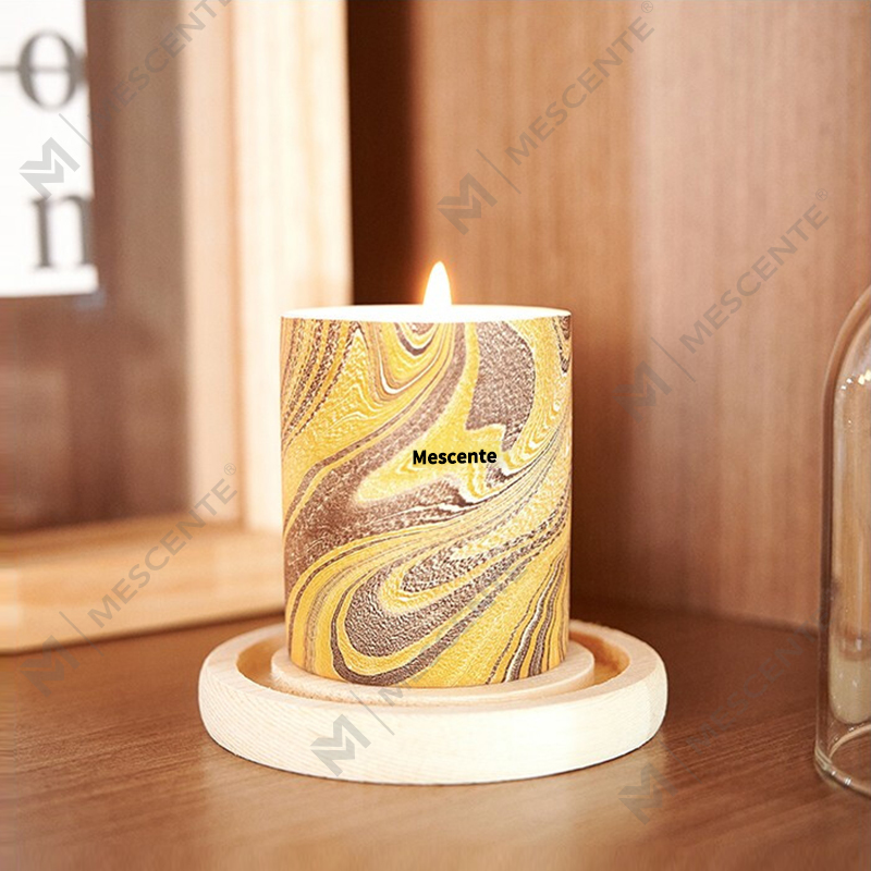 M&Scent Grosir Murah Disesuaikan Mewah Label Pribadi Pilar Lilin Kedelai Beraroma Lilin Aroma Sumbu Kayu