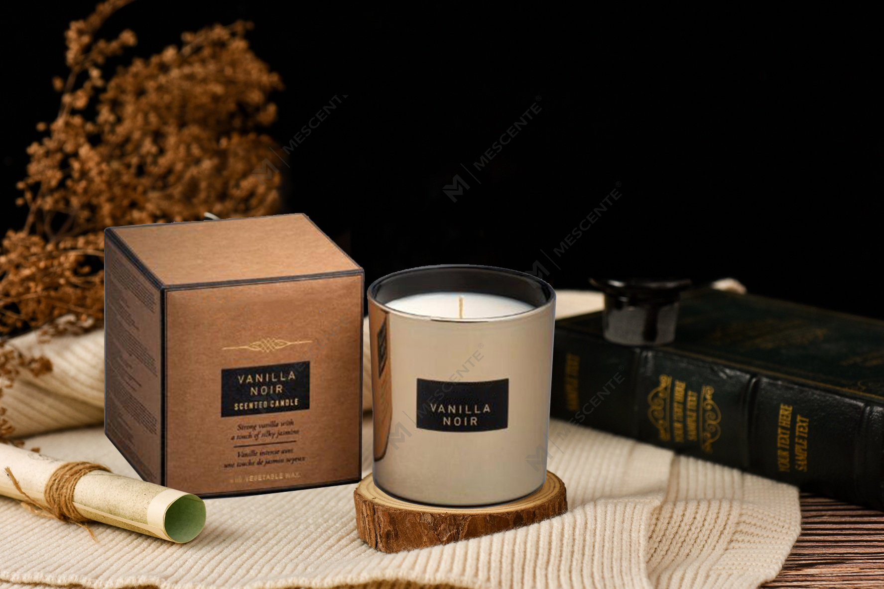 Lilin kedelai beraroma kaca cermin kapasitas besar 540g