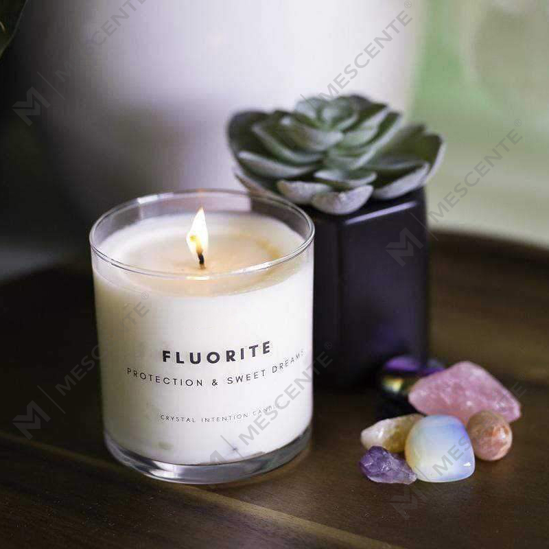 Ide produk baru M&Scente lilin lilin kedelai beraroma kerajinan infus kristal penyembuhan